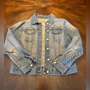 GAP Stretch Denim Distressed Jacket … sz L